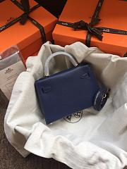 Hermes Mini Kelly Navy Blue Gold Epsom 19cm - 3