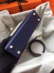 Hermes Mini Kelly Navy Blue Gold Epsom 19cm - 2