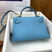 Hermes Mini Kelly Bag Blue Epsom Gold 19cm  - 2