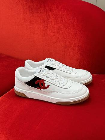 Chanel White Red Sneaker