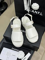 Chanel White Sandal Heel - 3