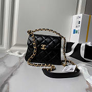 Chanel Flap Bag Handle Black Gold 18cm - 1