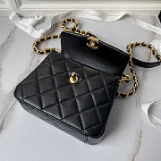 Chanel Flap Bag Handle Black Gold 18cm - 6