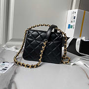 Chanel Flap Bag Handle Black Gold 18cm - 5