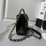 Chanel Flap Bag Handle Black Gold Caviar 18cm - 5