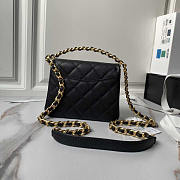 Chanel Flap Bag Handle Black Gold Caviar 18cm - 2