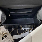 Chanel 23K Box Bag Leather With Handle Black 22x10.5x9cm - 3