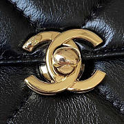 Chanel 23K Box Bag Leather With Handle Black 22x10.5x9cm - 5