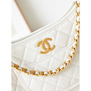 Chanel Hobo Handbag Calfskin Gold Metal White 24x20x6cm - 2