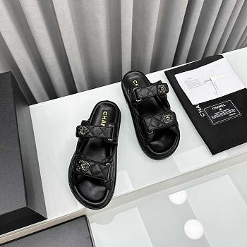 Chanel Lambskin Black Sandals