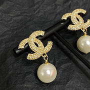 Chanel Earrings With Pearl And Crystal - 3