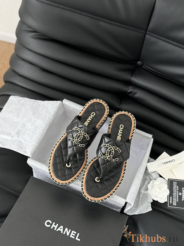 Chanel Black Slides 10 - 1
