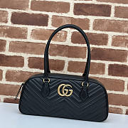 Gucci GG Marmont Medium Top Handle Bag Black 35.5x16.5x7cm - 1