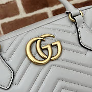 Gucci GG Marmont Medium Top Handle Bag Light Grey 35.5x16.5x7cm - 3