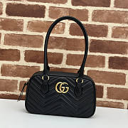 Gucci GG Marmont Small Top Handle Bag Black 25.5x15.5x6.5cm - 1