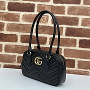 Gucci GG Marmont Small Top Handle Bag Black 25.5x15.5x6.5cm - 3