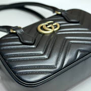 Gucci GG Marmont Small Top Handle Bag Black 25.5x15.5x6.5cm - 2