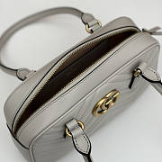 Gucci GG Marmont Small Top Handle Bag Light Grey 25.5x15.5x6.5cm - 3