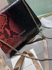 Bvlgari Serpenti Python Crossbody Bag Black Red 20x5x5cm - 4