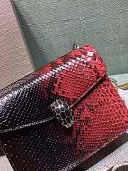 Bvlgari Serpenti Python Crossbody Bag Black Red 20x5x5cm - 5