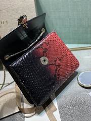 Bvlgari Serpenti Python Crossbody Bag Black Red 20x5x5cm - 2