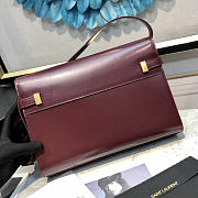 YSL Manhattan Leather Shoulder Bag Wine 29x20.5x7cm - 2