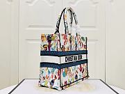 Dior Medium Book Tote White Multicolor Fantastica 36x27x16cm - 5