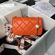 Chanel Flap Bag Orange Gold 20.5x6.5x13cm - 2