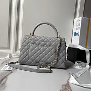 Chanel Coco Top Handle Grey Gold Bag 28cm - 5