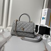 Chanel Small Coco Top Handle Gray Gold 23cm - 1