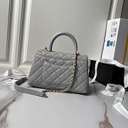 Chanel Small Coco Top Handle Gray Gold 23cm - 5