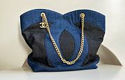 Chanel Shopping Tote Hobo Denim Bag 38×32.5x10cm - 1