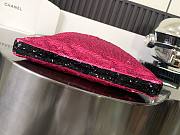 Chanel Shopping Bag Sequins Black Dark Pink 39x20x2cm - 5