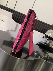 Chanel Shopping Bag Sequins Black Dark Pink 39x20x2cm - 3