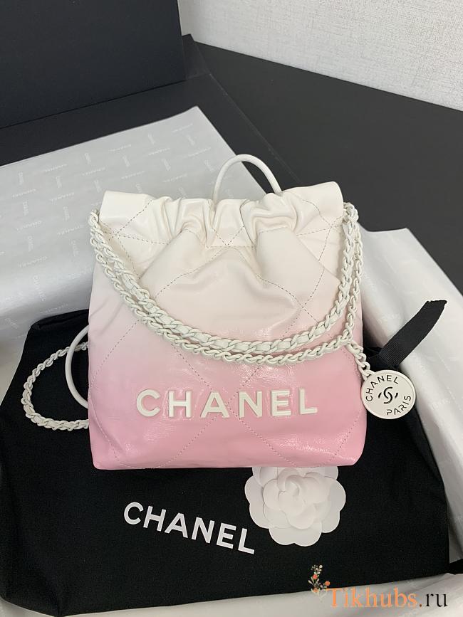 Chanel 22 Mini Bag White & Light Pink 20x19x6cm - 1