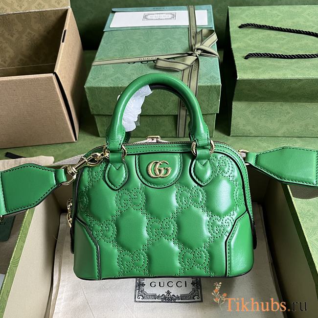 Gucci GG Matelassé Handbag Green 19x13x10cm - 1