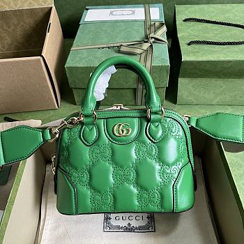 Gucci GG Matelassé Handbag Green 19x13x10cm