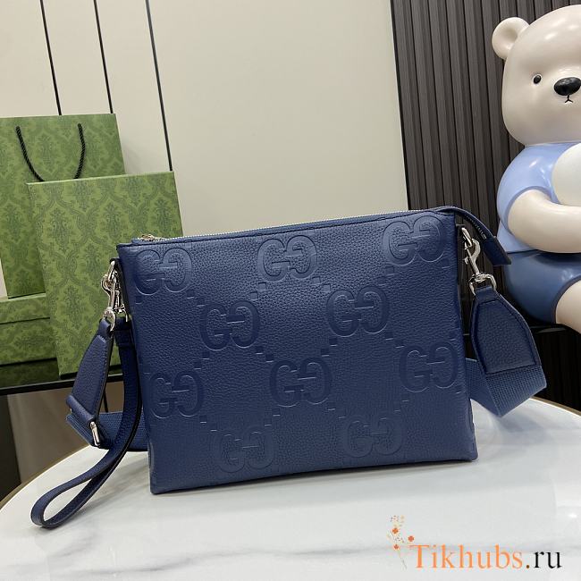 Gucci Jumbo GG Medium Messenger Bag Blue 31×24.5×5cm - 1