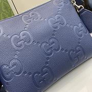 Gucci Jumbo GG Medium Messenger Bag Blue 31×24.5×5cm - 2