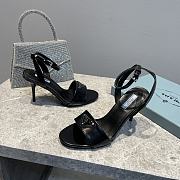 Prada Leather Sandal In Black Heel 8.5cm - 4