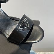 Prada Leather Sandal In Black Heel 8.5cm - 3