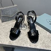 Prada Leather Sandal In Black Heel 8.5cm - 2