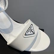 Prada Leather Sandal In White Heel 8.5cm - 3