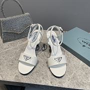 Prada Leather Sandal In White Heel 8.5cm - 2