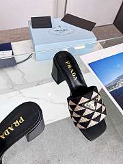 Prada Logo Plaque Slip-on Sandals Heel 8.5cm - 3