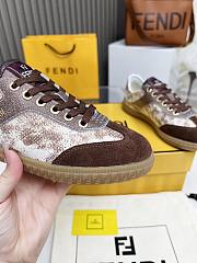 Fendi Flair Beige Karung Leather Low-tops Sneaker - 5