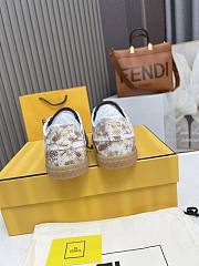 Fendi Flair Beige Karung Leather Low-tops Sneaker - 4