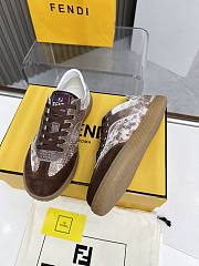 Fendi Flair Beige Karung Leather Low-tops Sneaker - 3