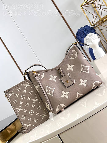 Louis Vuitton LV Carryall PM Grey Cream 29x24x12cm