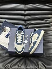 Dior B27 Low-Top Sneaker White Calfskin Blue Denim - 2